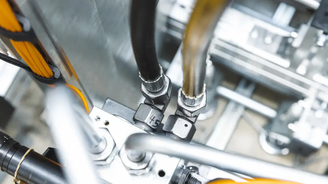 Schlauchanschluss an Maschine